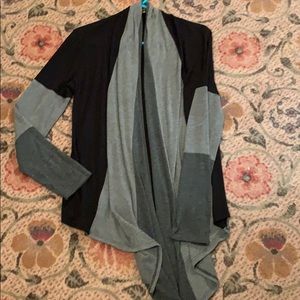 Black and gray handkerchief cardigan sweater